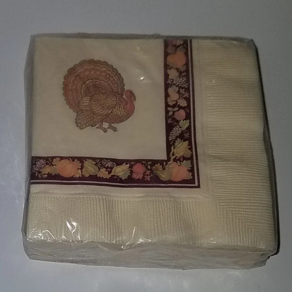 NEW 3 Packages Turkey Thanksgiving Napkins Lot Pumpkins